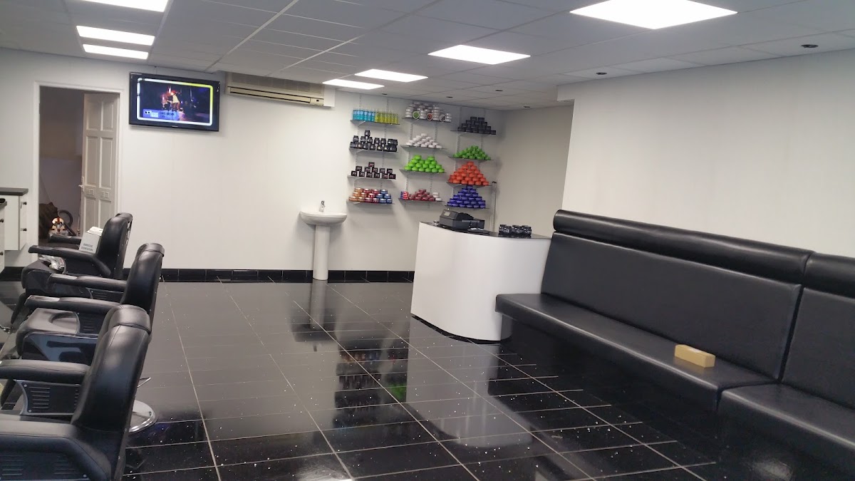 The waiting area and product shelf